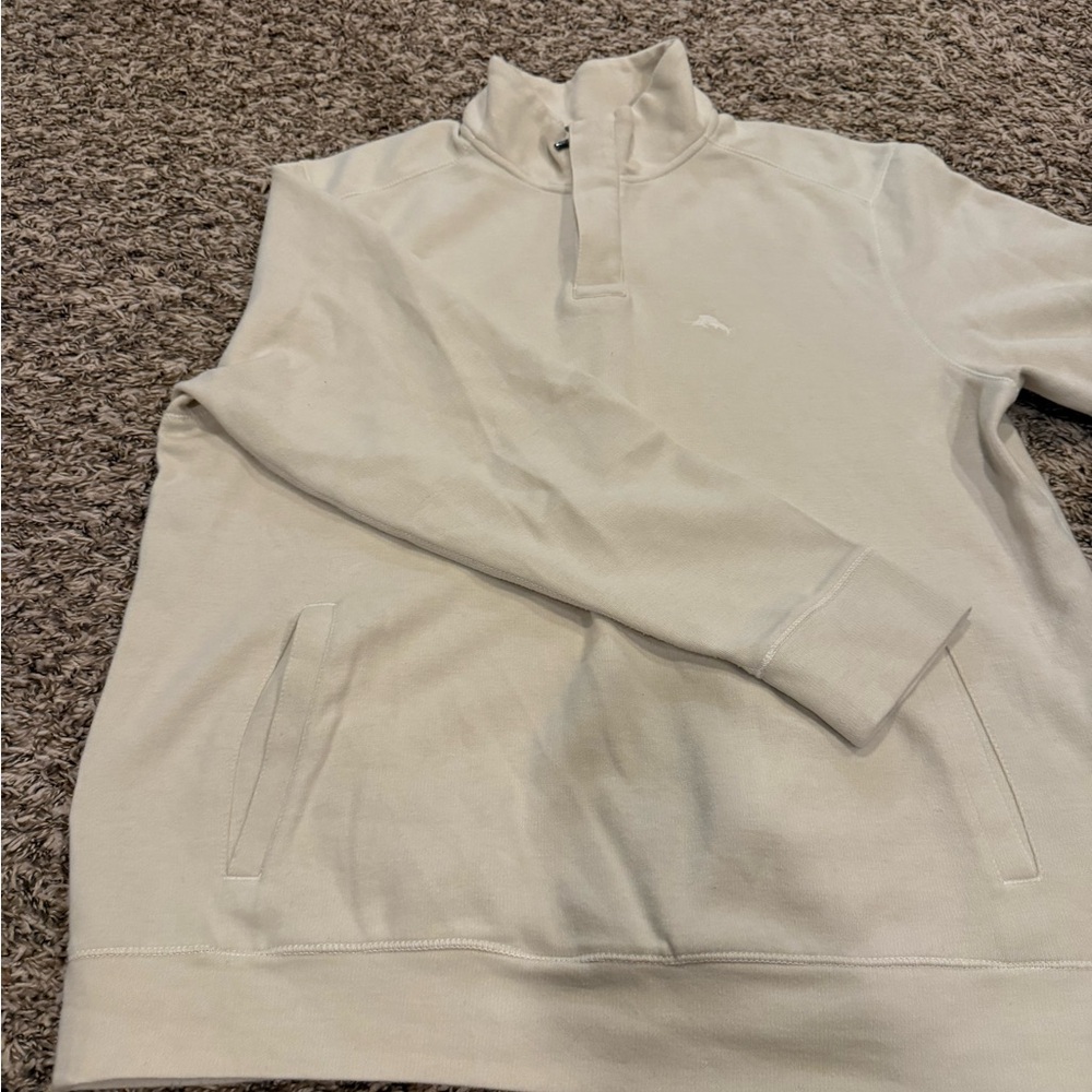 Tommy Bahama Cream Quarter Zip Sweater